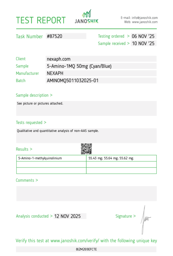 5-Amino-1MQ (Chloride) 50mg (10 Vials/kit) - Image 2